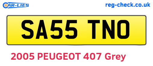 SA55TNO are the vehicle registration plates.