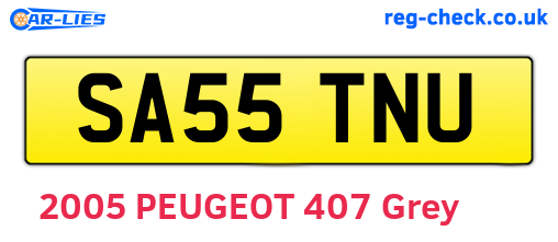 SA55TNU are the vehicle registration plates.