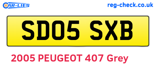 SD05SXB are the vehicle registration plates.