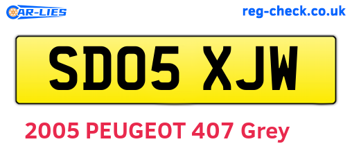SD05XJW are the vehicle registration plates.