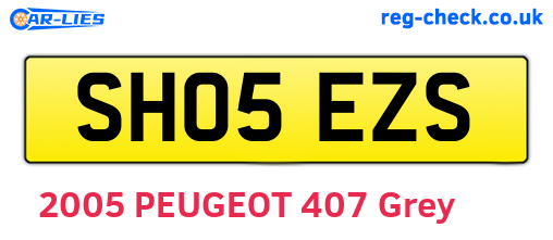 SH05EZS are the vehicle registration plates.