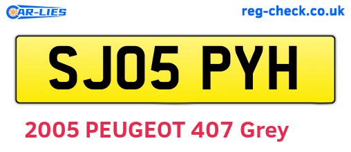 SJ05PYH are the vehicle registration plates.