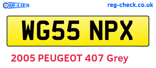 WG55NPX are the vehicle registration plates.