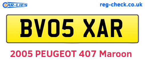 BV05XAR are the vehicle registration plates.