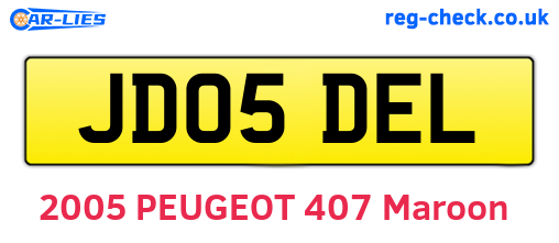 JD05DEL are the vehicle registration plates.