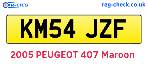 KM54JZF are the vehicle registration plates.