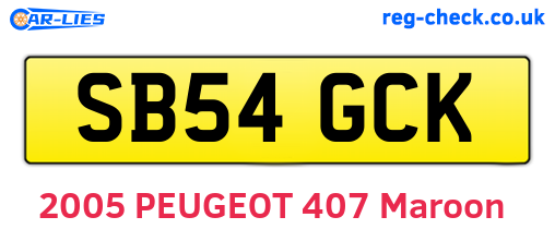SB54GCK are the vehicle registration plates.