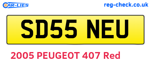 SD55NEU are the vehicle registration plates.