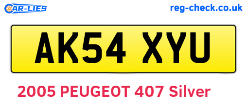 AK54XYU are the vehicle registration plates.