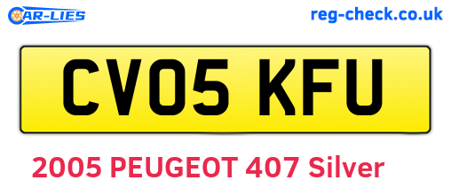 CV05KFU are the vehicle registration plates.