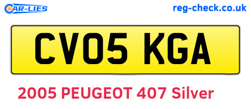 CV05KGA are the vehicle registration plates.