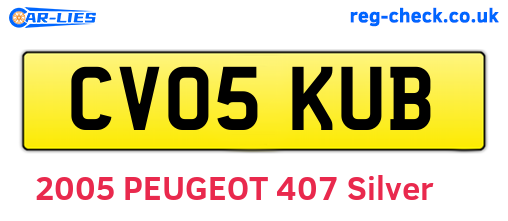 CV05KUB are the vehicle registration plates.