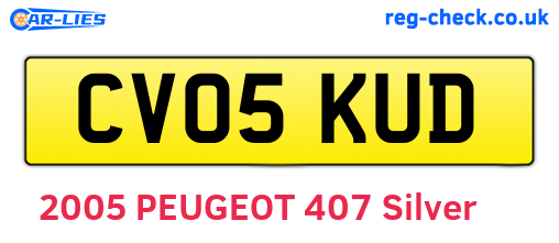 CV05KUD are the vehicle registration plates.