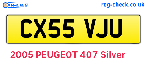 CX55VJU are the vehicle registration plates.