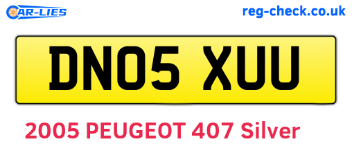 DN05XUU are the vehicle registration plates.