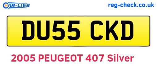 DU55CKD are the vehicle registration plates.