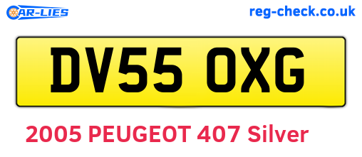 DV55OXG are the vehicle registration plates.