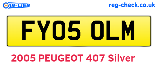 FY05OLM are the vehicle registration plates.