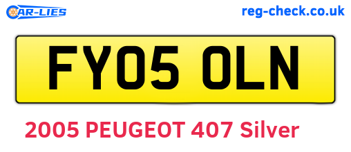 FY05OLN are the vehicle registration plates.