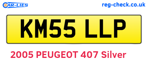 KM55LLP are the vehicle registration plates.