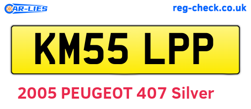 KM55LPP are the vehicle registration plates.
