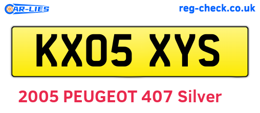 KX05XYS are the vehicle registration plates.