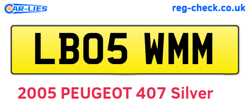 LB05WMM are the vehicle registration plates.