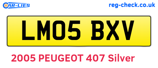 LM05BXV are the vehicle registration plates.