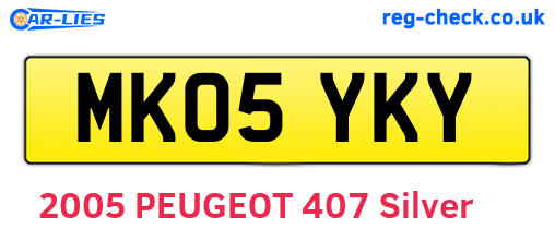 MK05YKY are the vehicle registration plates.