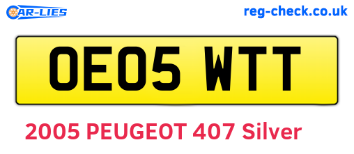 OE05WTT are the vehicle registration plates.