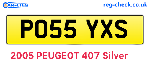 PO55YXS are the vehicle registration plates.