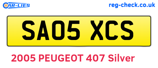 SA05XCS are the vehicle registration plates.