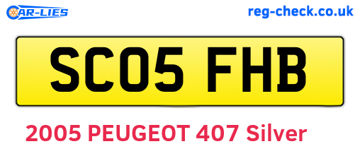 SC05FHB are the vehicle registration plates.