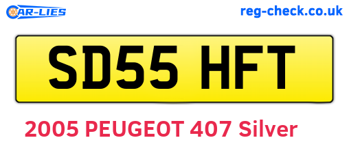 SD55HFT are the vehicle registration plates.