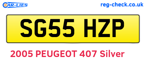 SG55HZP are the vehicle registration plates.