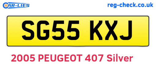 SG55KXJ are the vehicle registration plates.