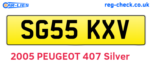 SG55KXV are the vehicle registration plates.