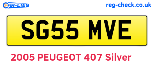 SG55MVE are the vehicle registration plates.