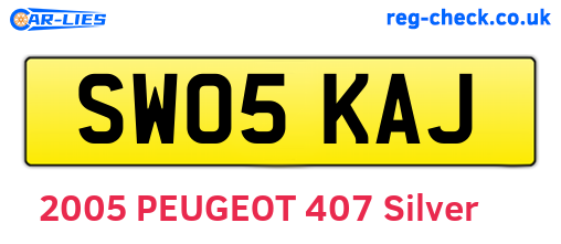 SW05KAJ are the vehicle registration plates.