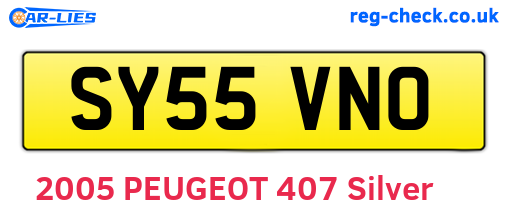 SY55VNO are the vehicle registration plates.