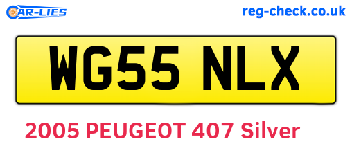 WG55NLX are the vehicle registration plates.