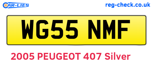 WG55NMF are the vehicle registration plates.