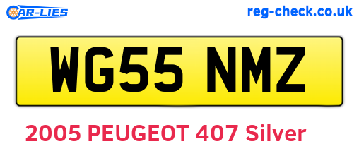 WG55NMZ are the vehicle registration plates.