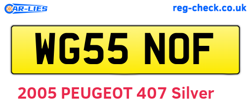 WG55NOF are the vehicle registration plates.