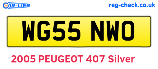 WG55NWO are the vehicle registration plates.