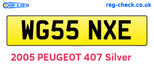 WG55NXE are the vehicle registration plates.