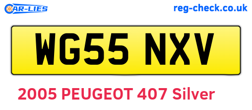 WG55NXV are the vehicle registration plates.