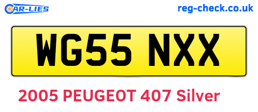 WG55NXX are the vehicle registration plates.