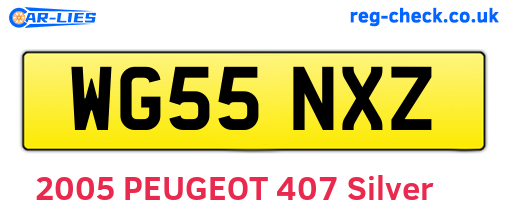 WG55NXZ are the vehicle registration plates.