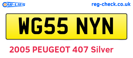 WG55NYN are the vehicle registration plates.